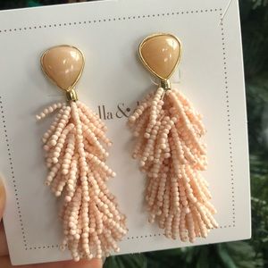 Beaded tassel earrings (converts to stud)